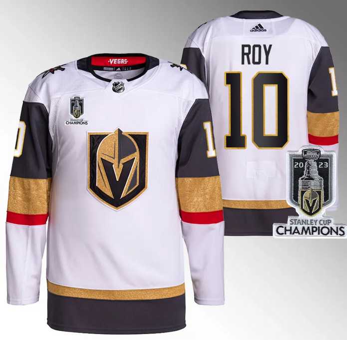 Men's Vegas Golden Knights #10 Nicolas Roy White 2023 Stanley Cup Champions Stitched Jersey,We sell and wholesale Men's Vegas Golden Knights #10 Nicolas Roy White 2023 Stanley Cup Champions Stitched Jersey on line form chian!